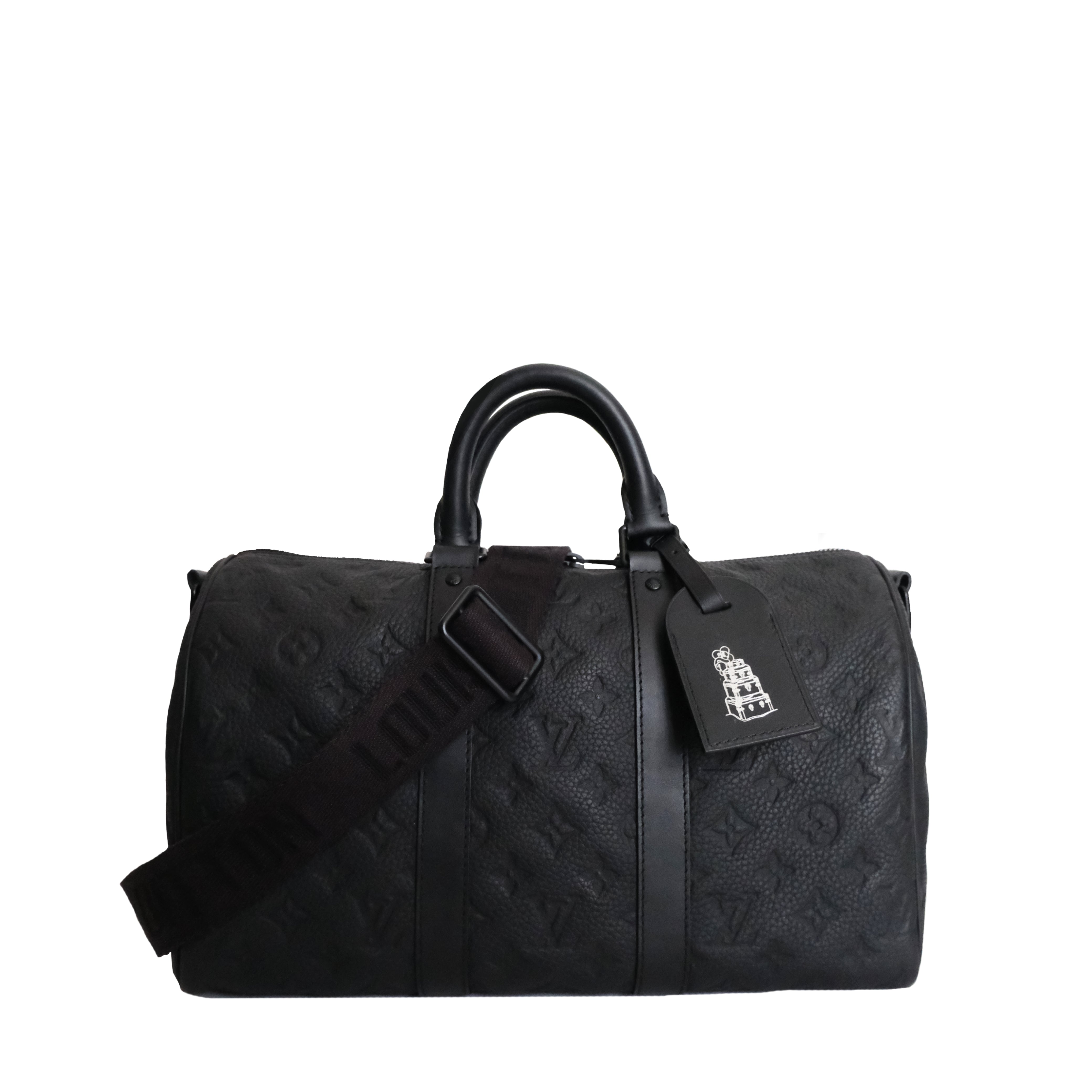 LOUIS VUITTON - Keepall Bandoulière  35 Taurillon Monogram Black